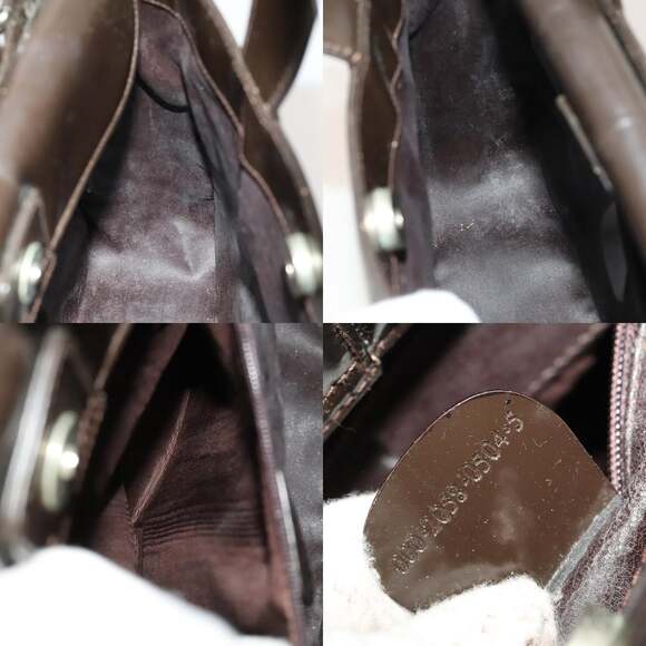 GUCCI Hand Bag Patent Leather Silver Brown 000 2058 0504 5 - Picture 12 of 12